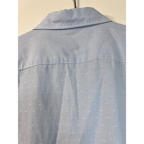 Michael Kors Shirt Large Button Down Classic Fit Blue Patterned Cotton Business - Picture 9 of 11